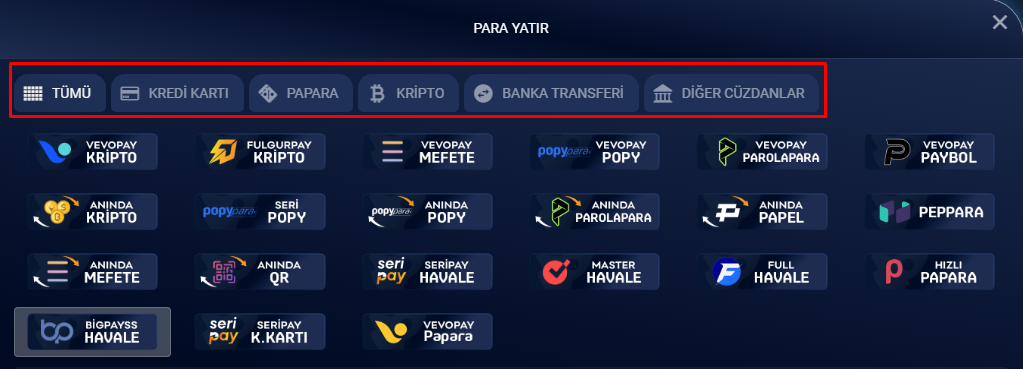 📲 Dilediğiniz ödeme yöntemini seçin.